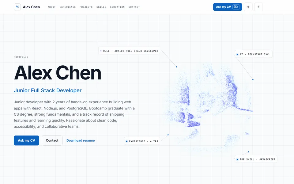 Techy · 3D Interactive portfolio style preview